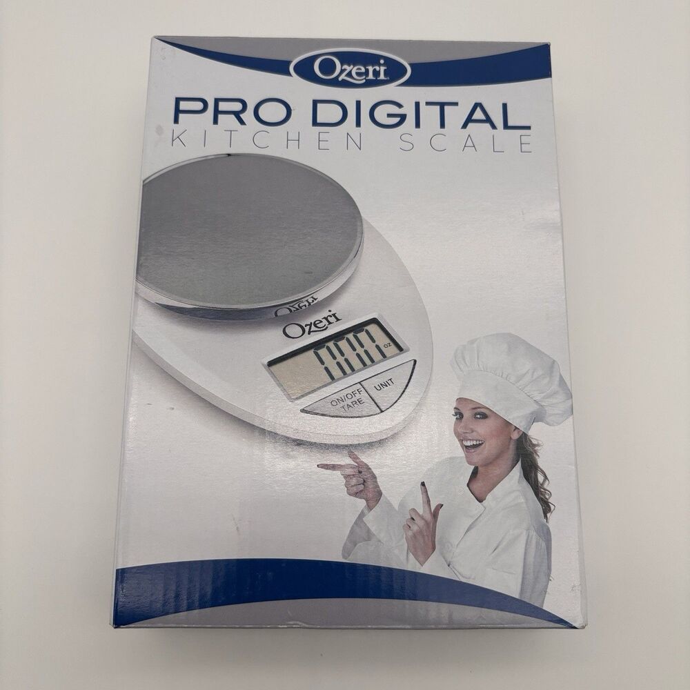 Ozeri Pro Digital Kitchen Scale ZK12-W White/Chrome 12lbs Capacity Open Box